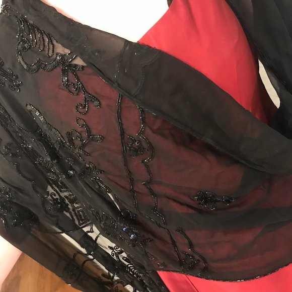 Hand beaded/sequined sheer shawl/pashmina - Picture 4 of 8